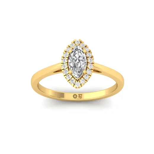 Marquise Cut Diamond Halo Engagement Ring