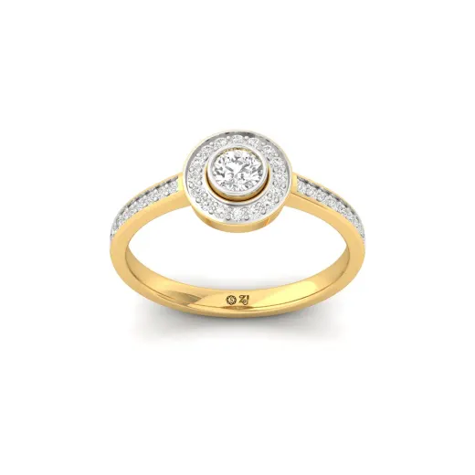 Round Cut Diamond Halo Engagement Ring