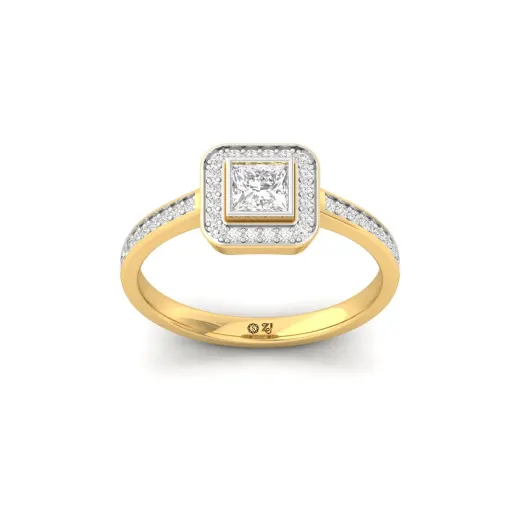 Princess Cut Diamond Halo Engagement Ring