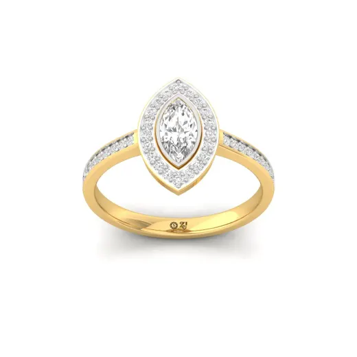 Marquise Cut Diamond Halo Engagement Ring