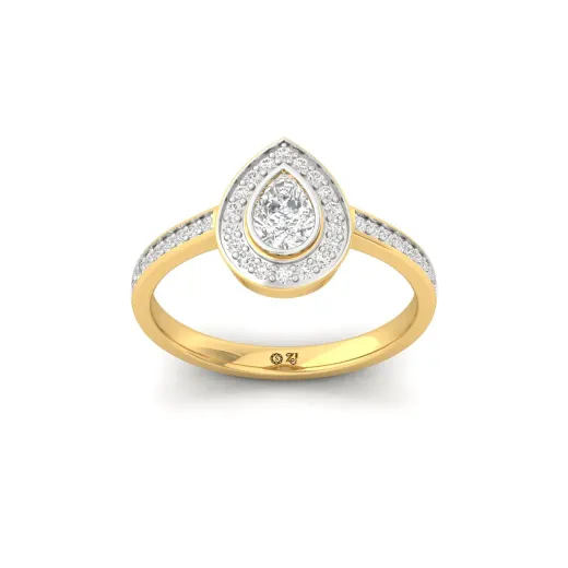 Pear Cut Diamond Halo Engagement Ring