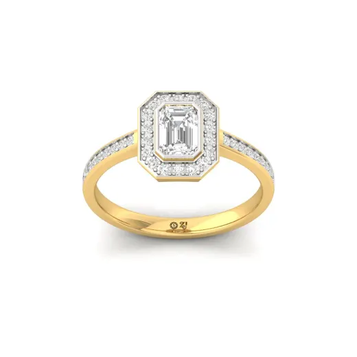 Emerald Cut Diamond Halo Engagement Ring