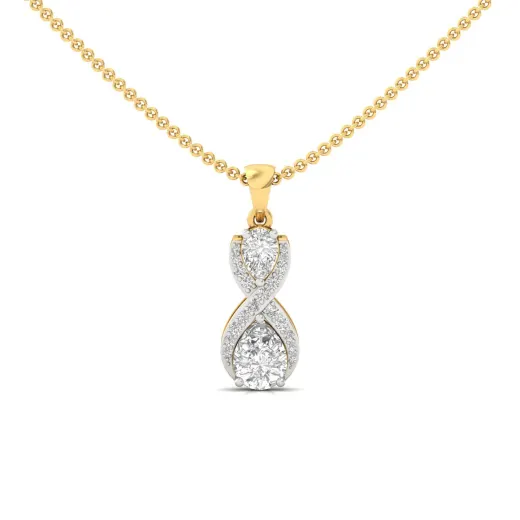Pear & Round Cut Diamond Infinity Pendant