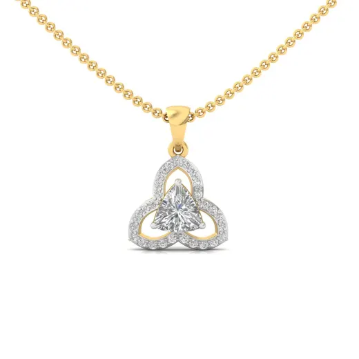 Trillion Cut Diamond Celtic Pendant