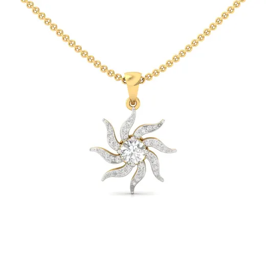 Round Diamond Sunburst Pendant