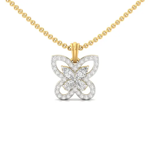 Marquise & Pear Diamond Butterfly Pendant