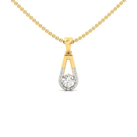 Round Diamond Teardrop Pendant