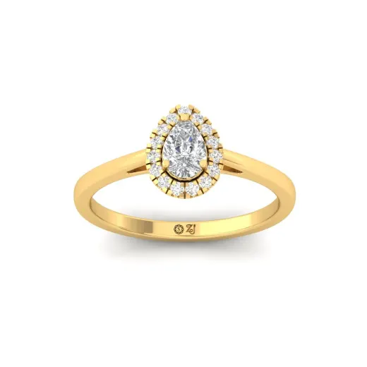 Pear Cut Diamond Halo Engagement Ring