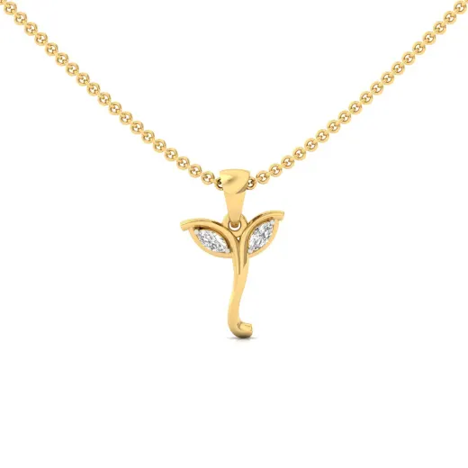 Marquise Cut Diamond Leaf Pendant