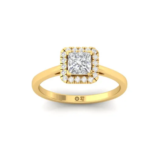 Princess Cut Diamond Halo Engagement Ring