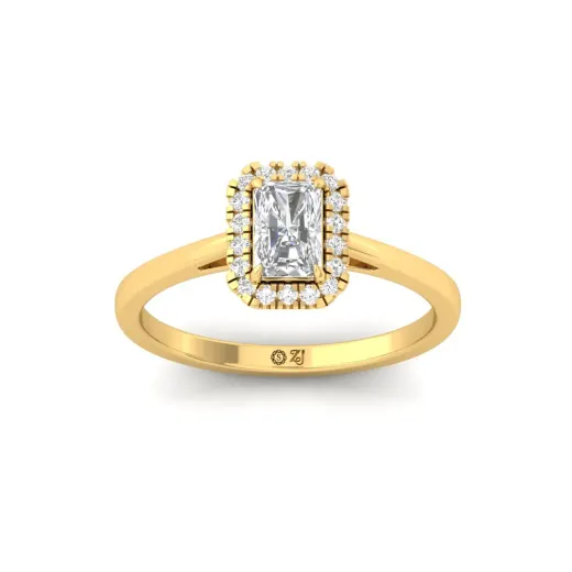 Radiant Cut Diamond Halo Engagement Ring