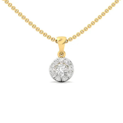 Round Cut Diamond Halo Pendant