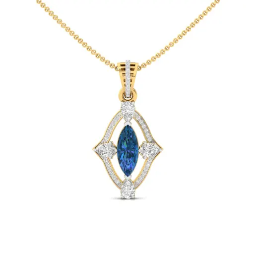 Marquise Blue Sapphire & Diamond Pendant