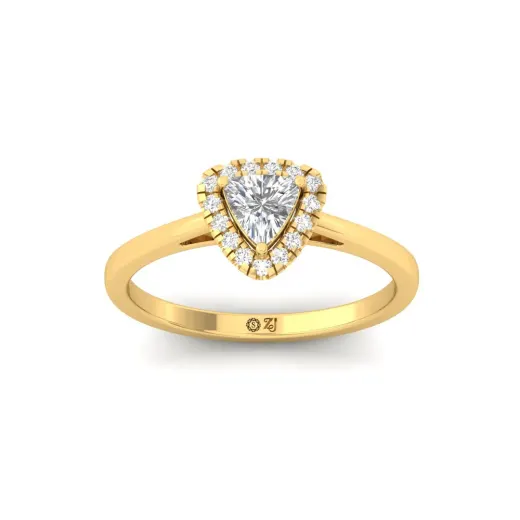 Trillion Cut Diamond Halo Engagement Ring