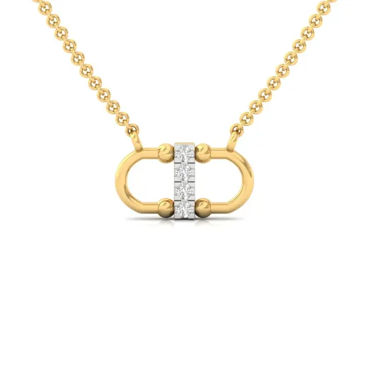 Round Cut Diamond Bar Pendant