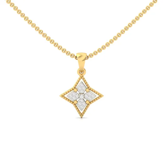 Round Cut Diamond Star Pendant