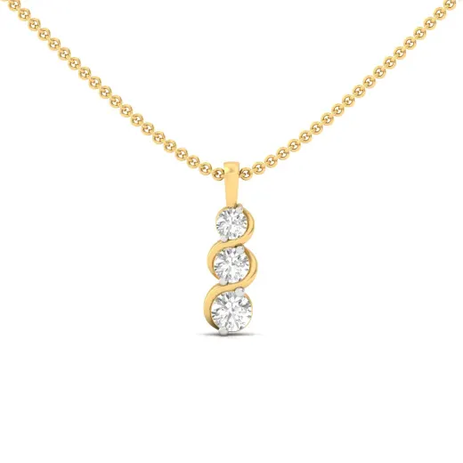 Round Cut Diamond Journey Pendant