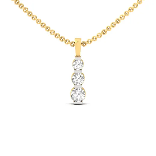 Round Cut Diamond Journey Pendant