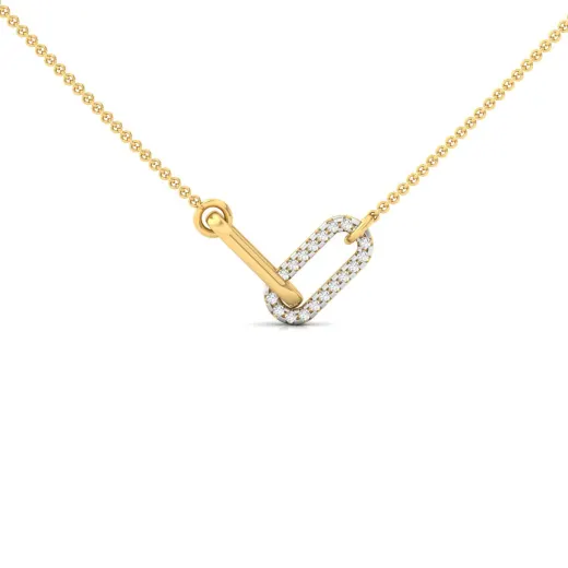 Round Cut Diamond Chain Link Pendant