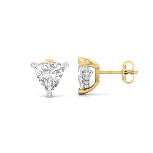 Trillion Cut Diamond Stud Earrings (1 Pair)