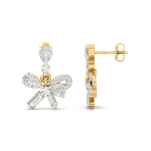 Diamond Bow Earrings (1 Pair)