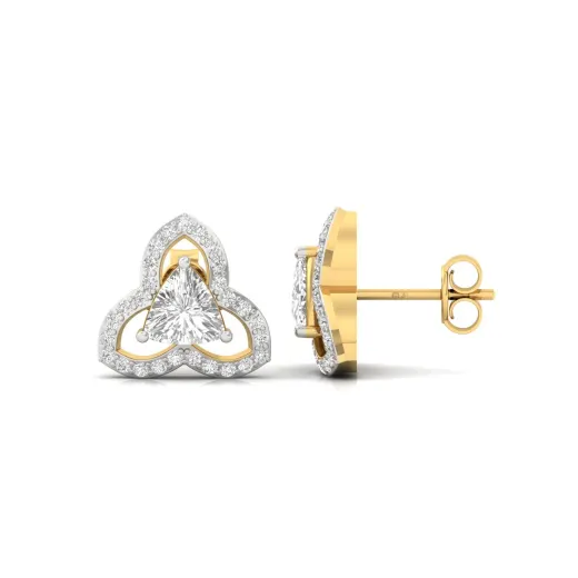 Trillion Cut Diamond Stud Earrings (1 Pair)