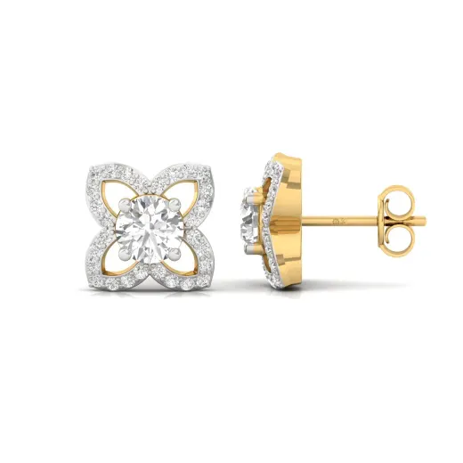 Round Cut Diamond Stud Earrings (1 Pair)
