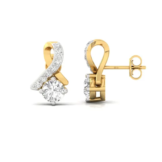 Round Cut Diamond Infinity Stud Earrings (1 Pair)