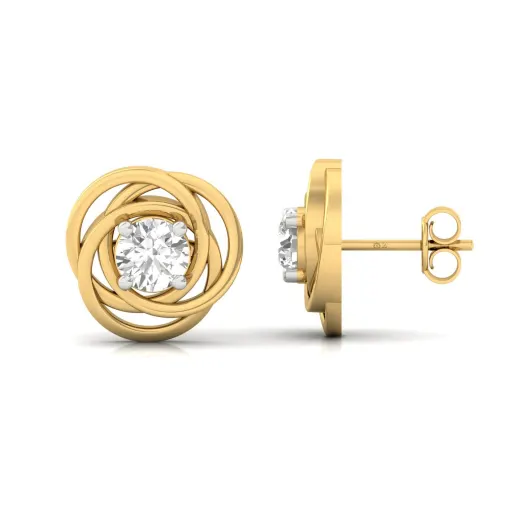 Round Cut Diamond Stud Earrings (1 Pair)