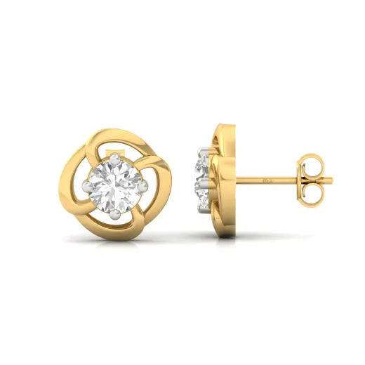 Round Cut Diamond Stud Earrings (1 Pair)