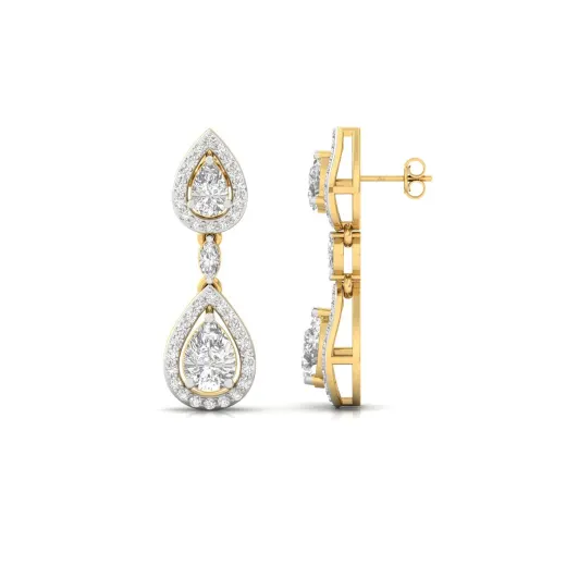 Pear & Marquise Drop Diamond Earrings