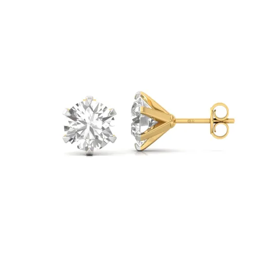 Round Brilliant Cut Diamond Stud Earrings (1 Pair)