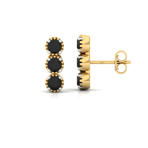 Black Diamond Triple Stud Earrings (1 Pair)