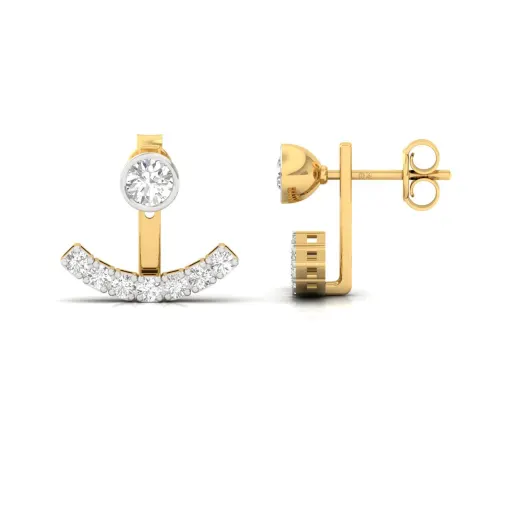 Round Cut Diamond Jacket Earrings (1 Pair)