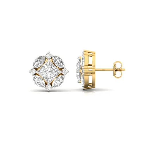 Marquise & Princess Cut Diamond Earrings (1 Pair)