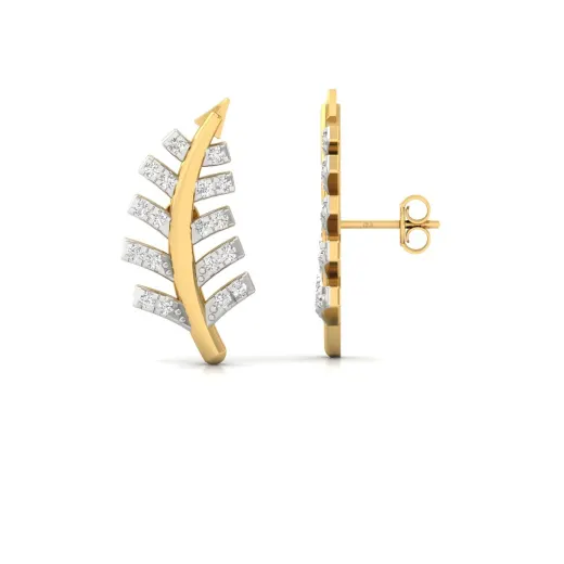 Leaf Inspired Diamond Earrings (1 Pair)