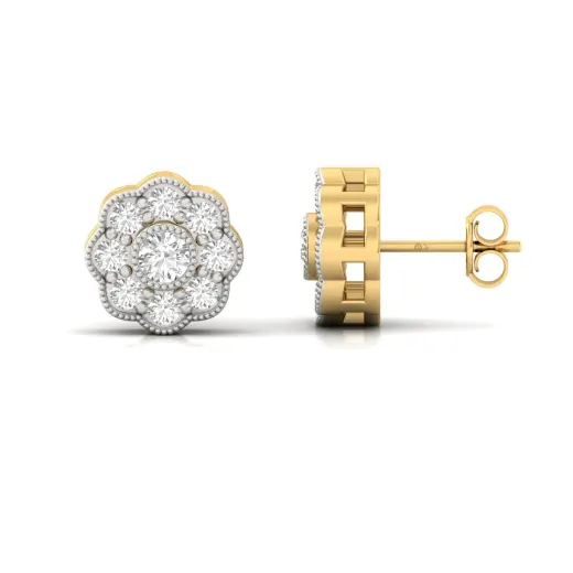Floral Cluster Diamond Earrings (1 Pair)