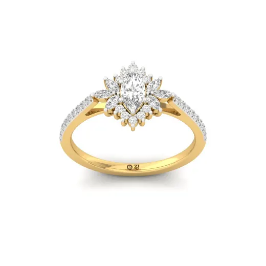 Marquise Cut Diamond Halo Engagement Ring