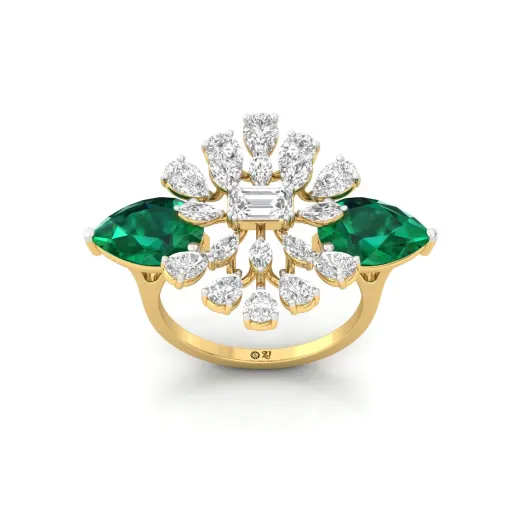 Emerald & Diamond Cocktail Ring