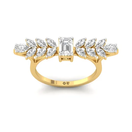 Emerald & Marquise Cut Diamond Ring