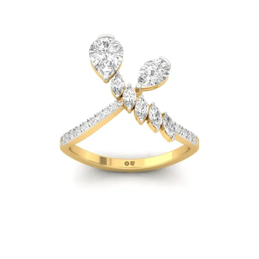 Pear & Marquise Cut Diamond Designer Bow Ring