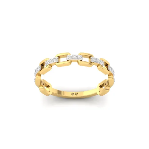 Round Cut Diamond Link Band Ring
