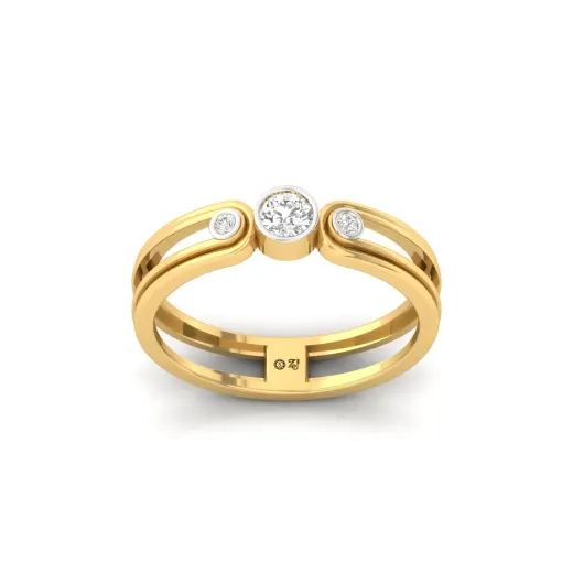 Round Cut Diamond Modern Band Ring