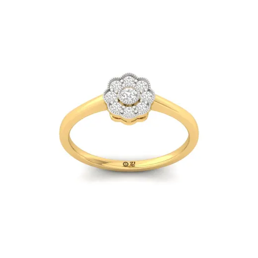 Round Cluster Diamond Engagement Ring