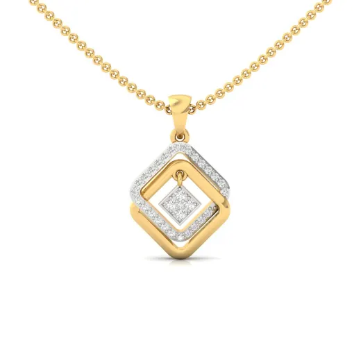 Round Diamond Geometric Pendant
