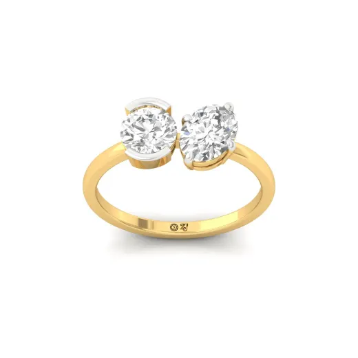 Oval & Round Cut Diamond Two-Stone Engagement Ring