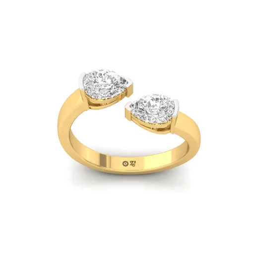 Pear Cut Toi et Moi Diamond Engagement Ring