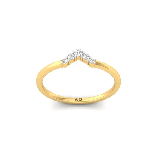 Diamond Chevron V-Shaped Ring