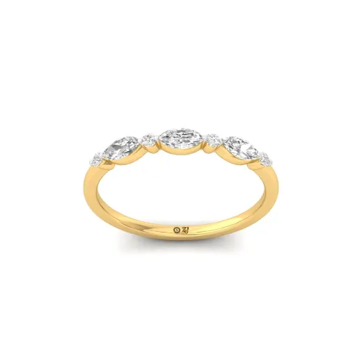 Marquise & Round Diamond Band Ring