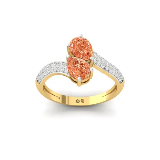 Pear Shape Orange Diamond Ring